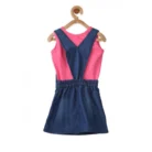 Girl’s Denim & Cotton Bow Sleeveless Dungaree (Pink) – view 4