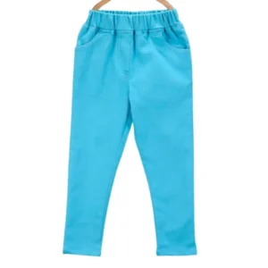 Girl’s Denim Solid Elasticated Jeggings cum Jeans (Blue)