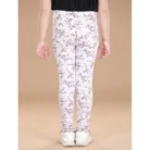 Girl’s Cotton Lycra Floral Elasticated Jeggings (Multicolor) – view 3