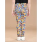 Girl’s Cotton Lycra Floral Elasticated Jeggings (Multicolor) – view 3