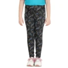 Girl’s Cotton Lycra Floral Elasticated Jeggings (Multicolor) – view 3