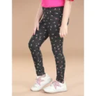 Girl’s Cotton Lycra Floral Elasticated Jeggings (Multicolor) – view 4