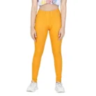 Girl’s Cotton Lycra Solid Elasticated Jeggings (Mustard) – view 5