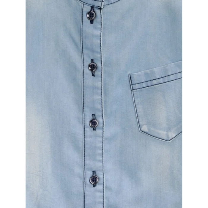 Girl’s Denim Embellished Sleeveless Jumpsuit (Blue) – view 3