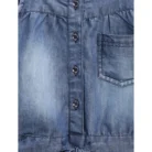 Girl’s Denim Embroidered Sleeveless Jumpsuit (Blue) – view 3