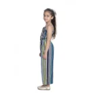 Girl’s Rayon Striped Sleeveless Jumpsuit (Blue) – view 3