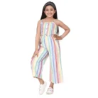 Girl’s Polyester Cotton Blend Striped Sleeveless Jumpsuit (Multicolor) – view 5