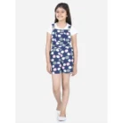Girl’s Rayon Polka Sleeveless Jumpsuit (Blue-Pink)