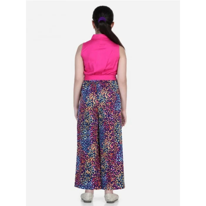 Girl’s Bodice-Rayon Colour Block Sleeveless Jumpsuit (Multicolor) – view 4