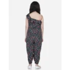 Girl’s Polyester Moss Floral Sleeveless Jumpsuit (Multicolor) – view 4