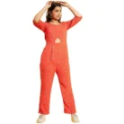 Girl’s Polyester Floral 3/4th Sleeve Jumpsuit (Coral) – view 4