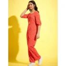 Girl’s Polyester Floral 3/4th Sleeve Jumpsuit (Coral) – view 3