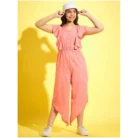 Girl’s Polyester Floral Sleeveless Jumpsuit (Pink) – view 4