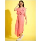 Girl’s Polyester Floral Sleeveless Jumpsuit (Pink) – view 3