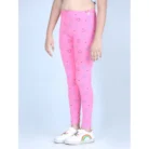 Girl’s Cotton Lycra Printed Elasticated Leggings (Light Pink) – view 4