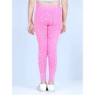 Girl’s Cotton Lycra Printed Elasticated Leggings (Pink) – view 4