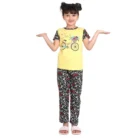 Girl’s Cotton Hosiery Printed Night Suit Set (Yellow-Black) – view 5