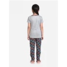 Girl’s Cotton Hosiery Printed Night Suit Set (Grey-Red) – view 4