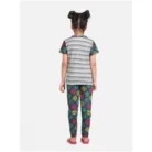 Girl’s Cotton Hosiery Printed Night Suit Set (Grey-Green) – view 4