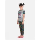 Girl’s Cotton Hosiery Printed Night Suit Set (Grey-Green) – view 5