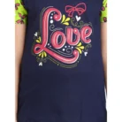 Girl’s Cotton Hosiery Printed Night Suit Set (Navy-Green) – view 3