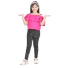 Girl’s Cotton Floral Elasticated Jegging and Top Set (Pink) – view 5