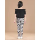 Girl’s Cotton Floral Elasticated Jegging and Top Set (Black) – view 4
