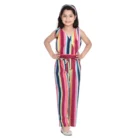 Girl’s Polyester Crepe Floral Cold Shoulder Crop Top and Pallazo Set (Multicolor) – view 5