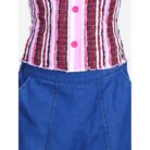 Girl’s Rayon Solid Bell Sleeve Top with Culottes (Purple-Blue) – view 4