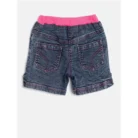 Girl’s Denim Lace Inserts Sleeveless Shorts (Blue-Pink) – view 4