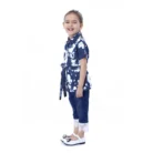 Girl’s Denim Tie & Dye Short Sleeve Top (Blue-White) – view 3